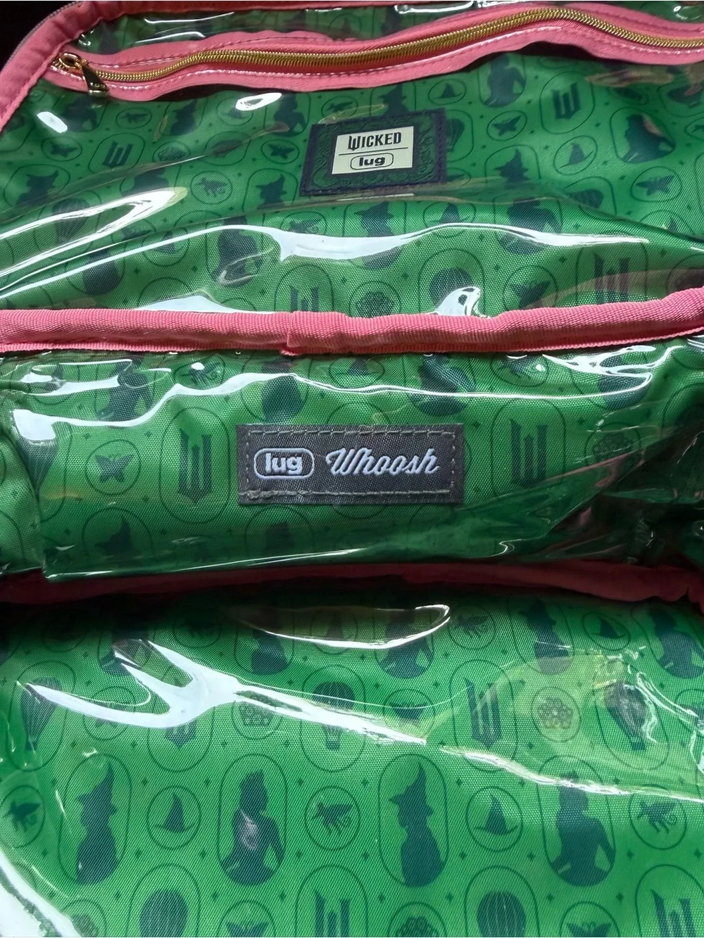 Lug x Wicked Whoosh Clearview Cosmetic Bag Case (Pink Green Glinda Elphaba Oz)